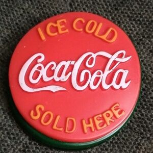 Vintage Ice Cold Coca-Cola Sold Here Rubber Magnet Collectible 2.5"